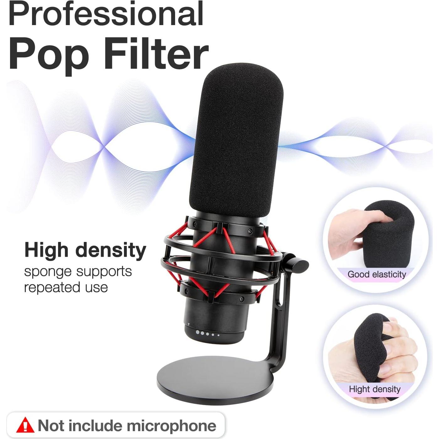 Filtro Pop HyperX QuadCast con Adaptador - Reducción de Ruido