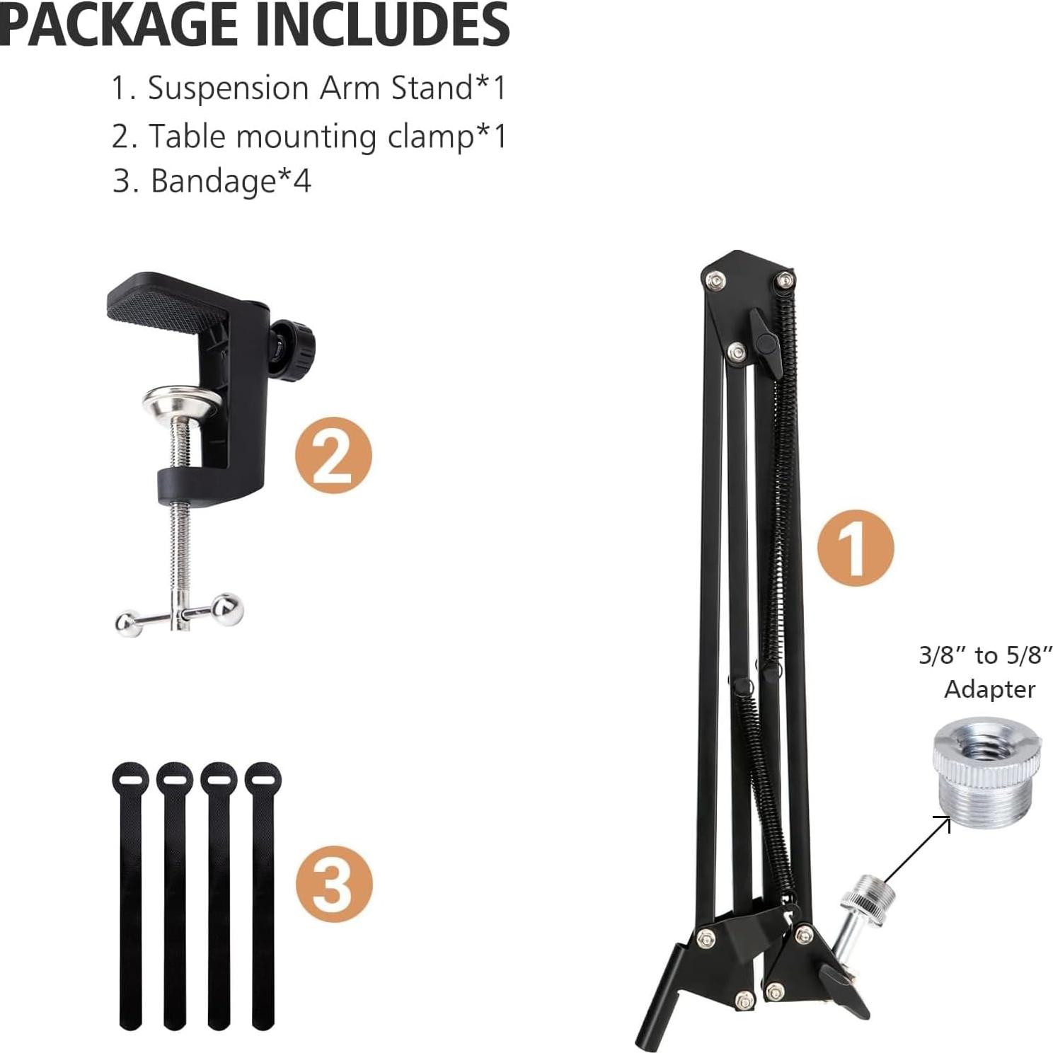 Brazo de Tijera Ajustable HyperX Quadcast S - Soporte Micrófono