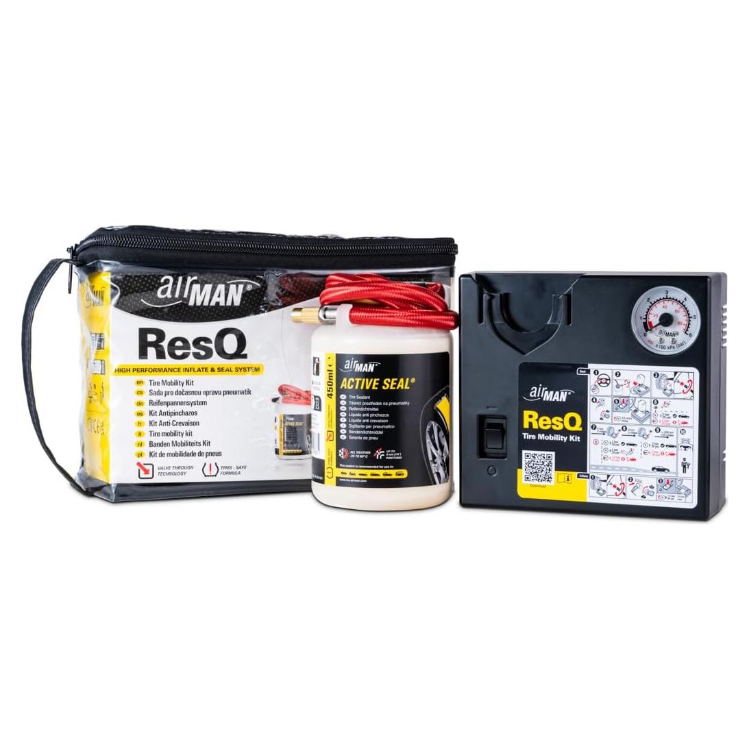 Kit de Reparación de Llantas Airman ResQ 12V con Sellador 450ml