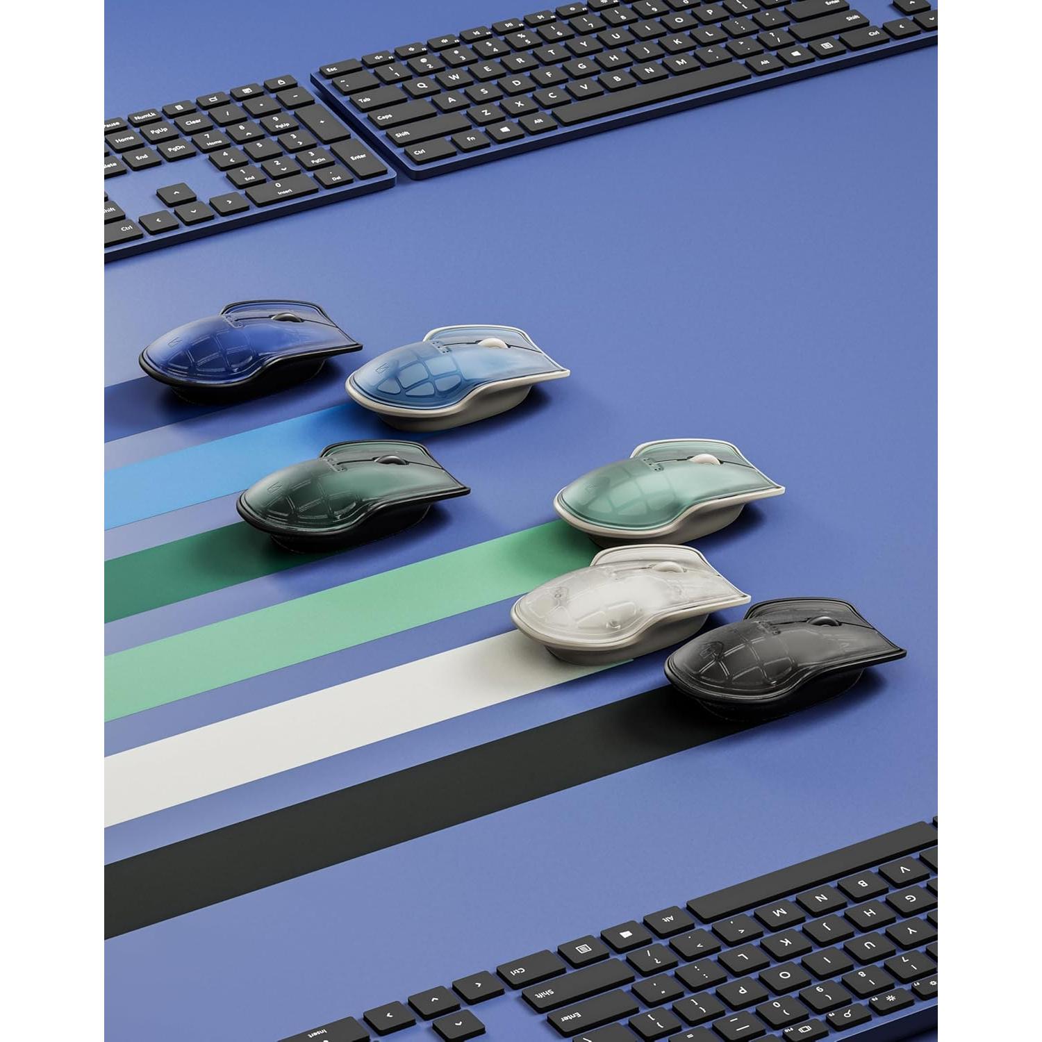 Ratón Inalámbrico Bluetooth Lunar Artefacts Recargable Ambidiestro Azul