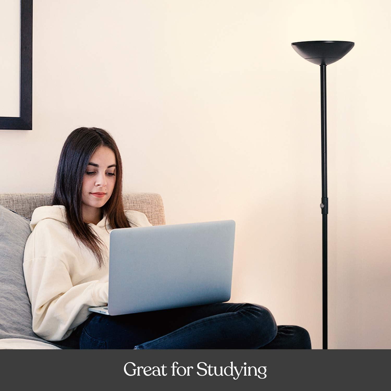 Lámpara de pie LED Brightech SkyLite, regulable 24W, negra
