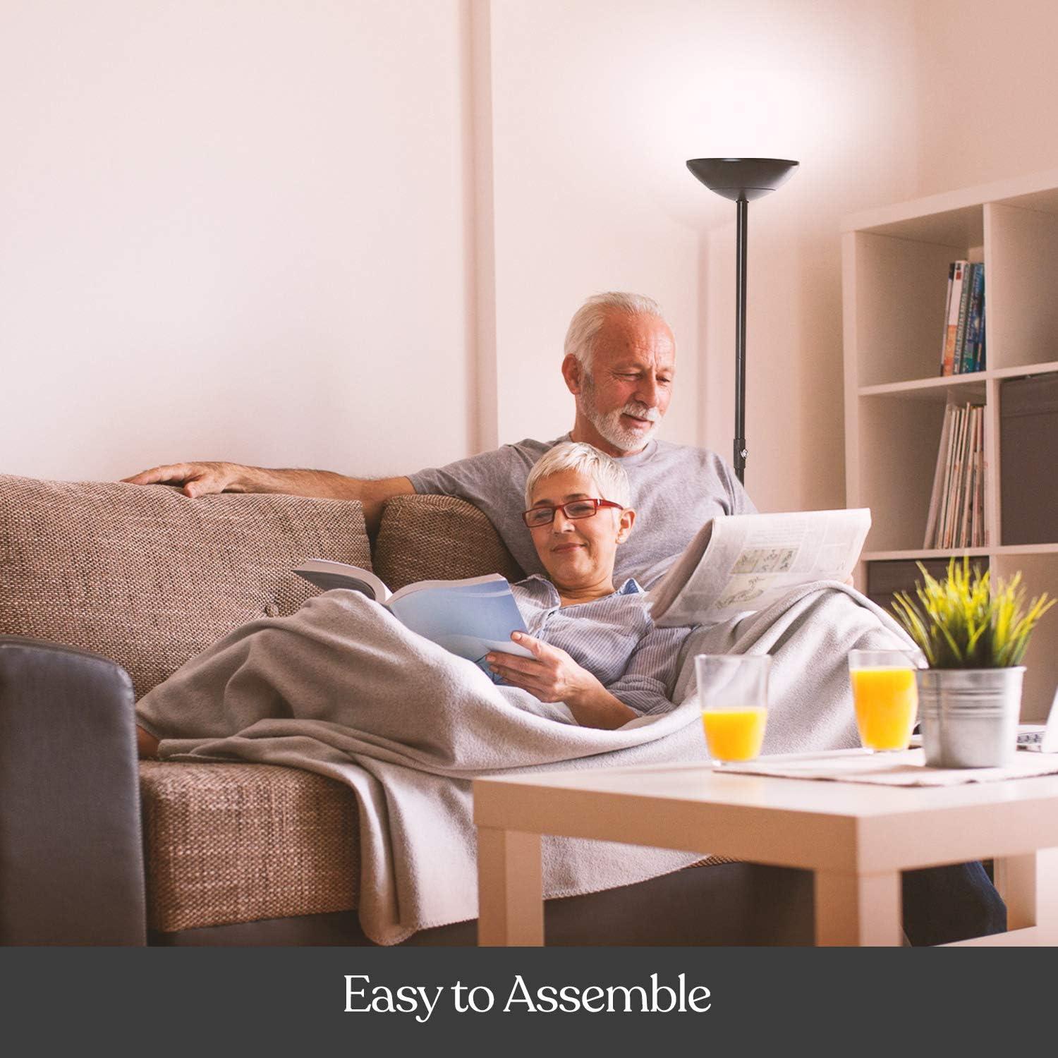 Lámpara de pie LED Brightech SkyLite, regulable 24W, negra