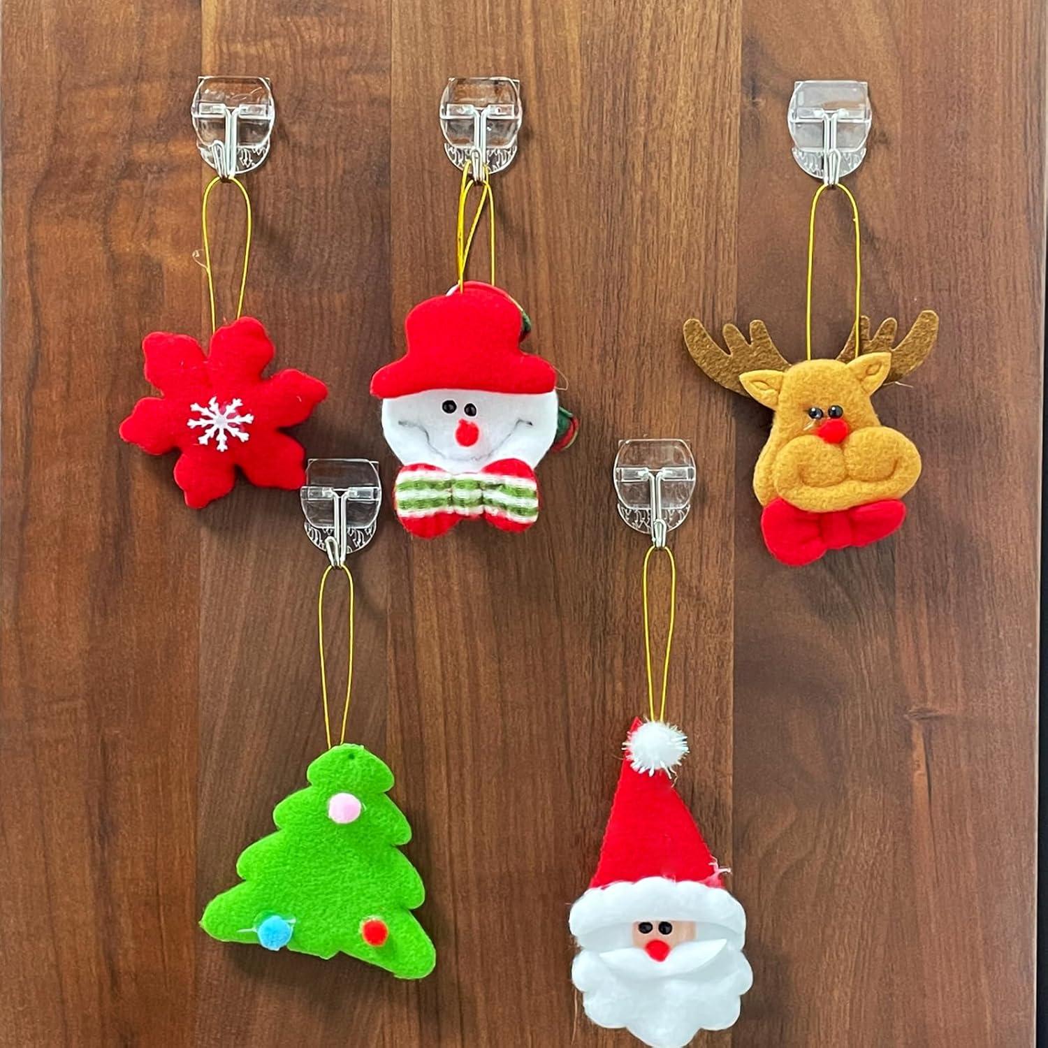 20 Ganchos Transparentes CARAINBO + 25 Tiras Adhesivas