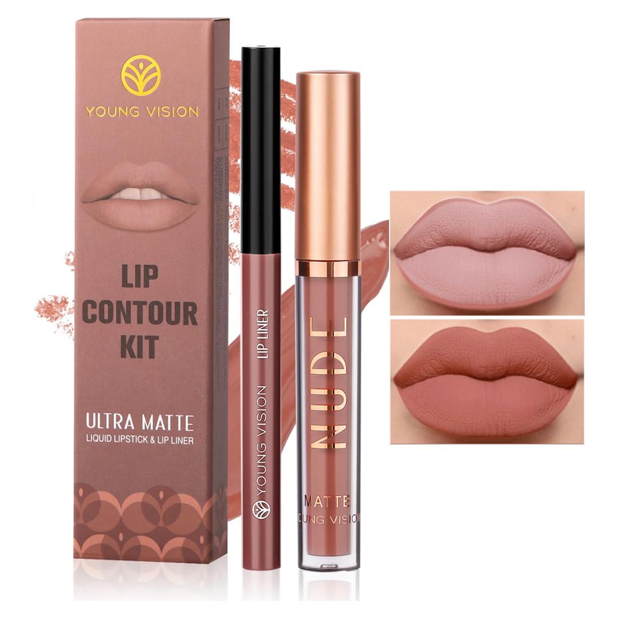 Pintalabios Mate Joven Visión 6 Colores + Lápiz Labial