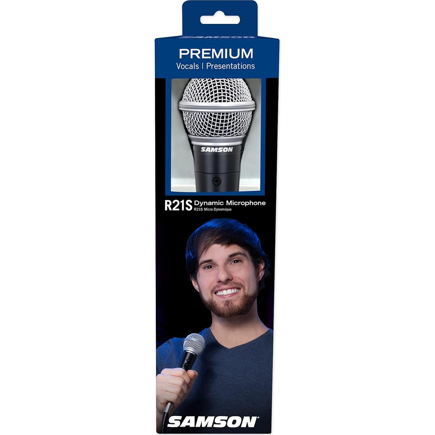 Micrófono dinámico Samson R21S - Cardioide, 0.45 kg