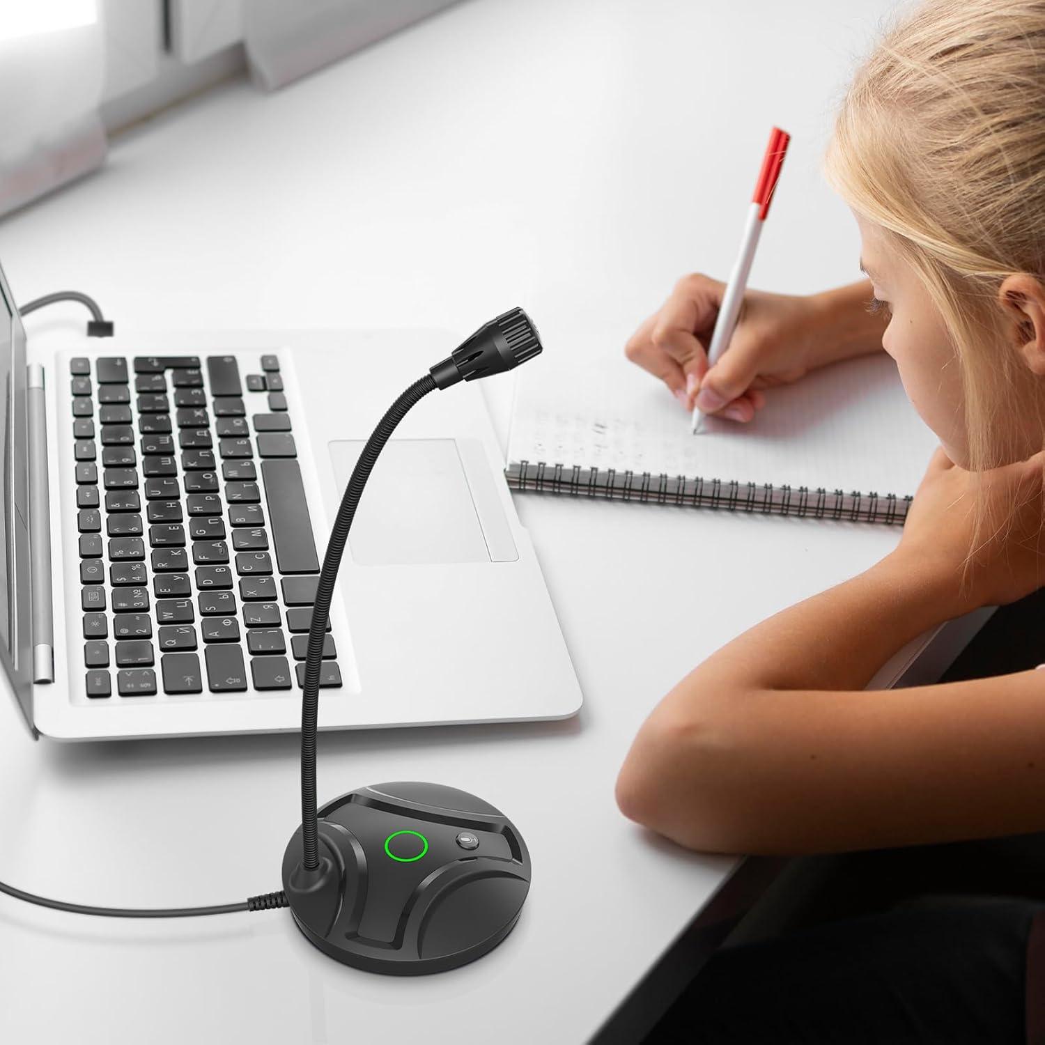 Micrófono USB de escritorio CMOCIIY con cuello de ganso 1.8m