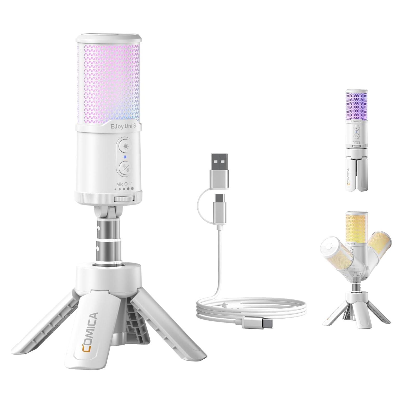 Micrófono USB Comica Uni S Gaming RGB para PC y Streaming