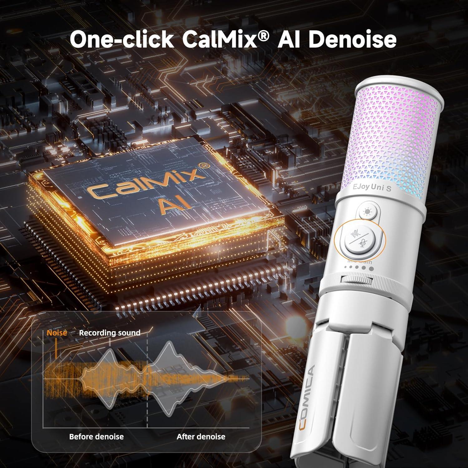 Micrófono USB Comica Uni S Gaming RGB para PC y Streaming