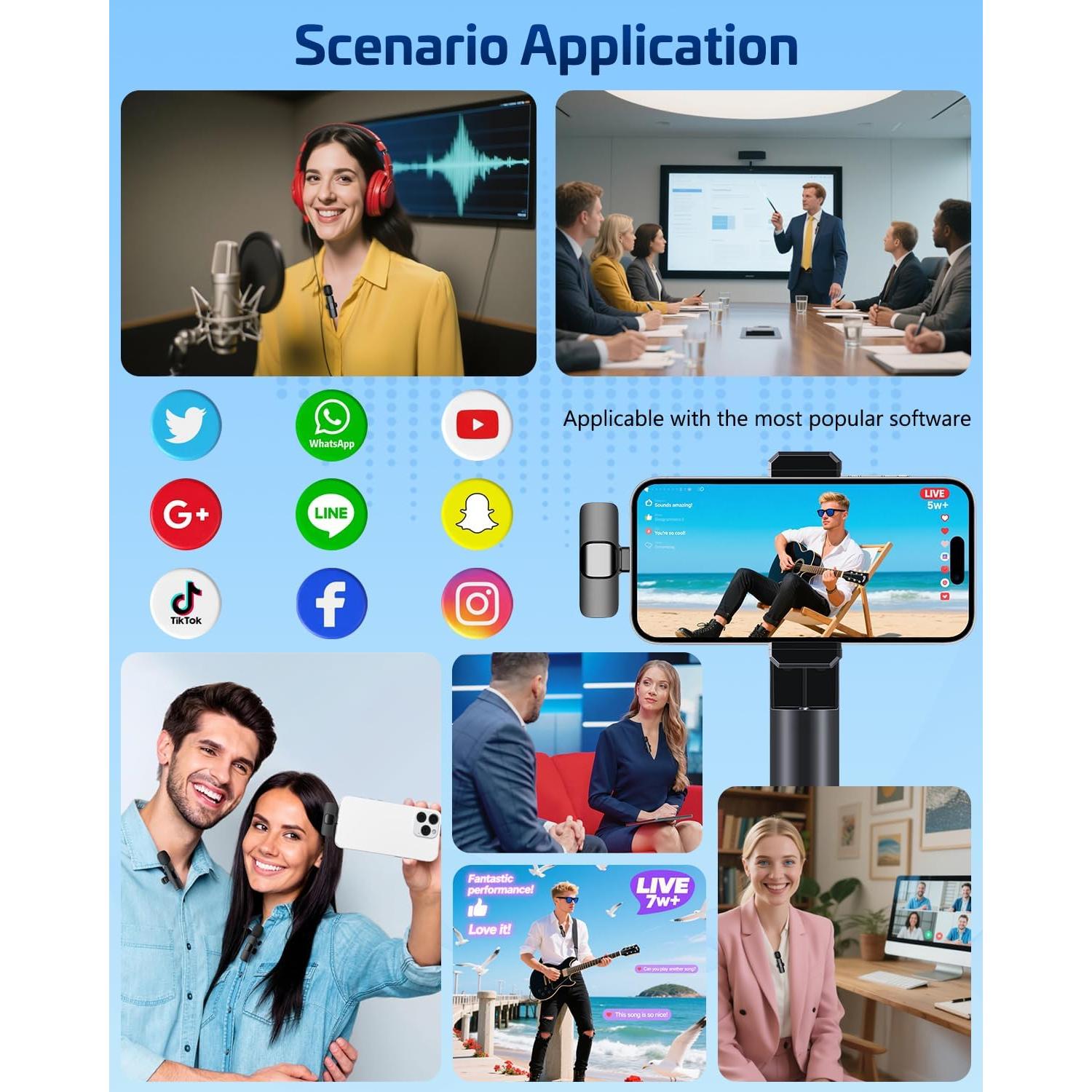 Micrófono Lavalier Inalámbrico Rosa HONGJIEYUAN K9 20m