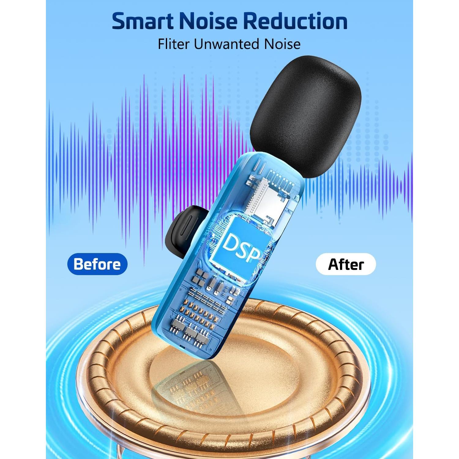 Micrófono Lavalier Inalámbrico Rosa HONGJIEYUAN K9 20m