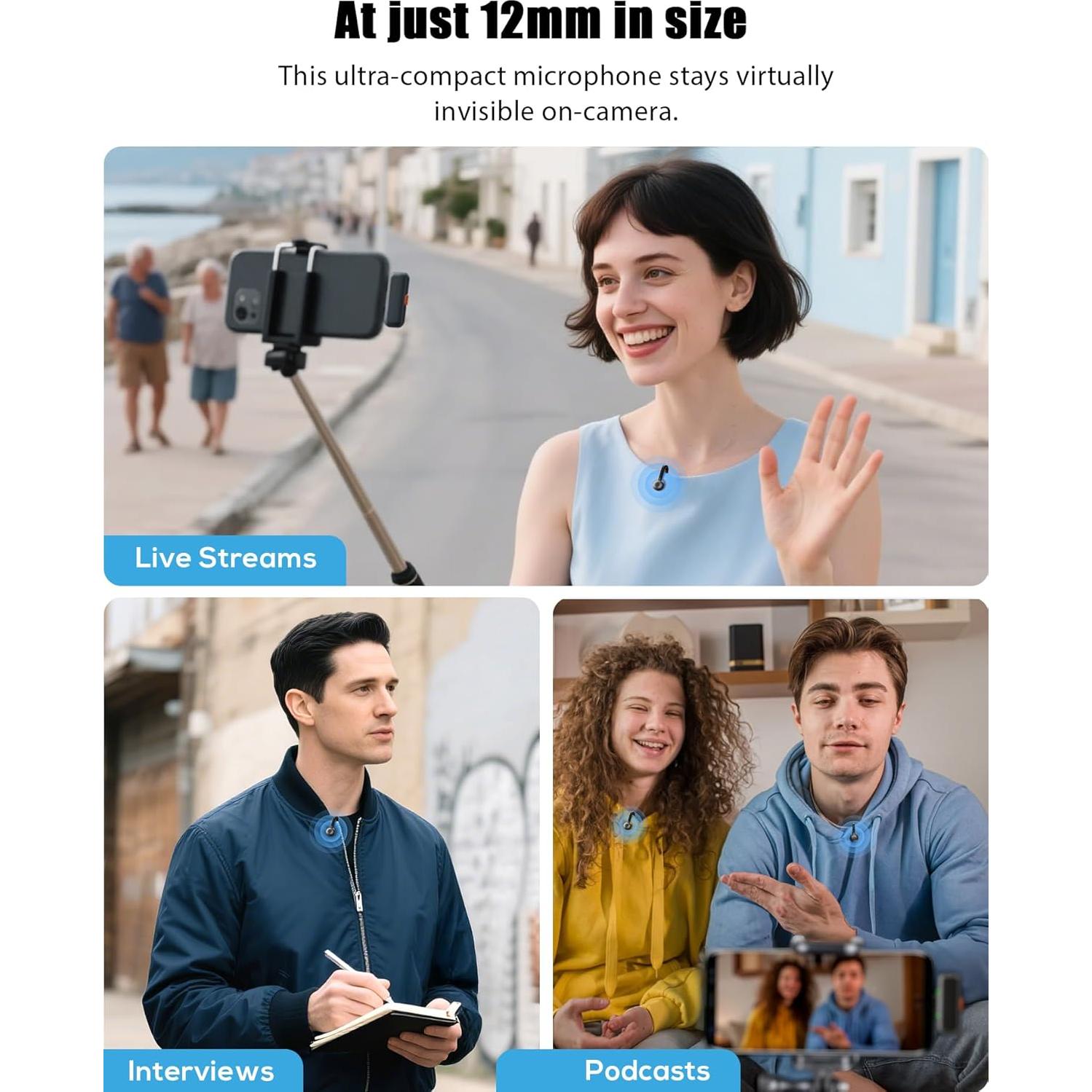 Micrófono Lavalier Inalámbrico Wootetil USB-C con Cancelación de Ruido