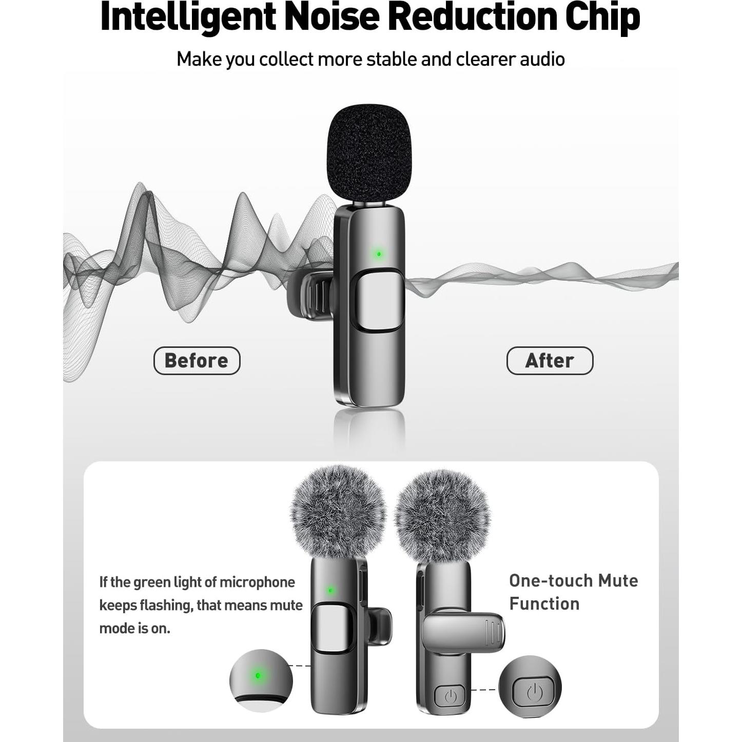 Micrófono Lavalier Inalámbrico PoP Voice USB-C 12H 19.81m