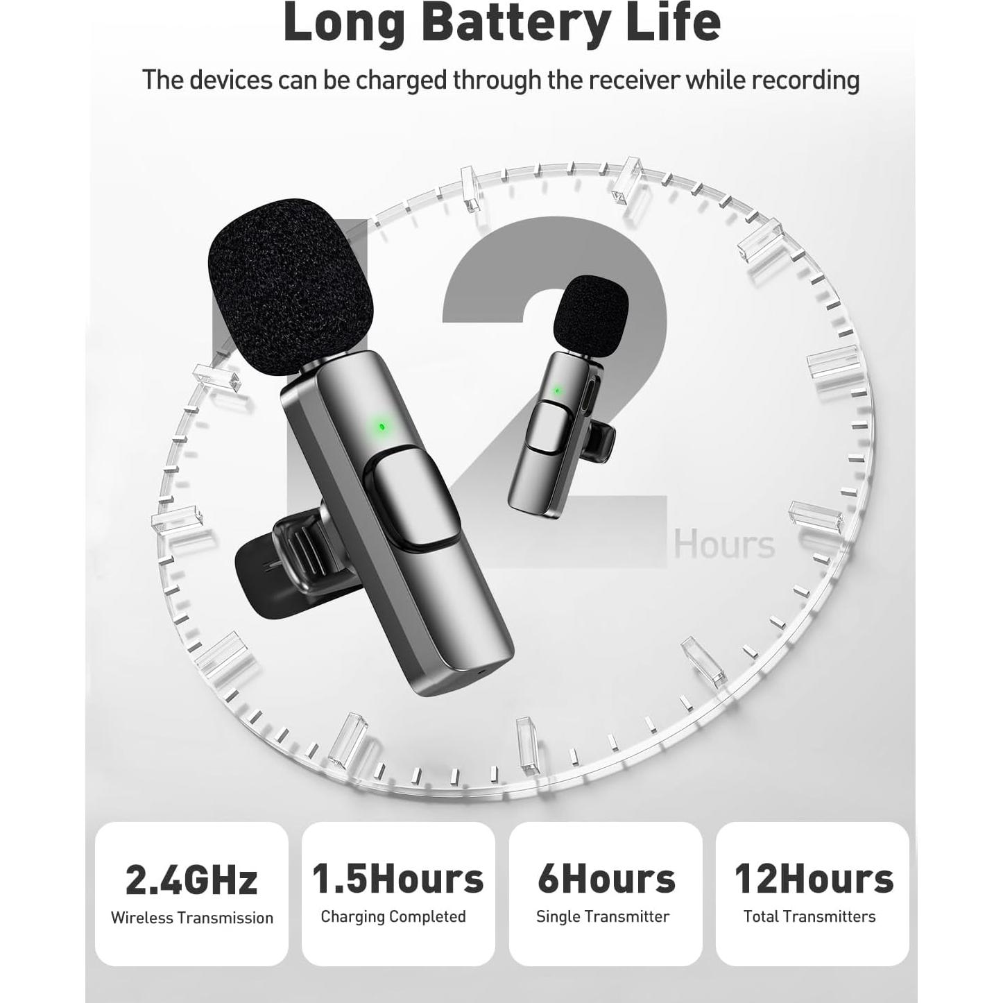 Micrófono Lavalier Inalámbrico PoP Voice USB-C 12H 19.81m