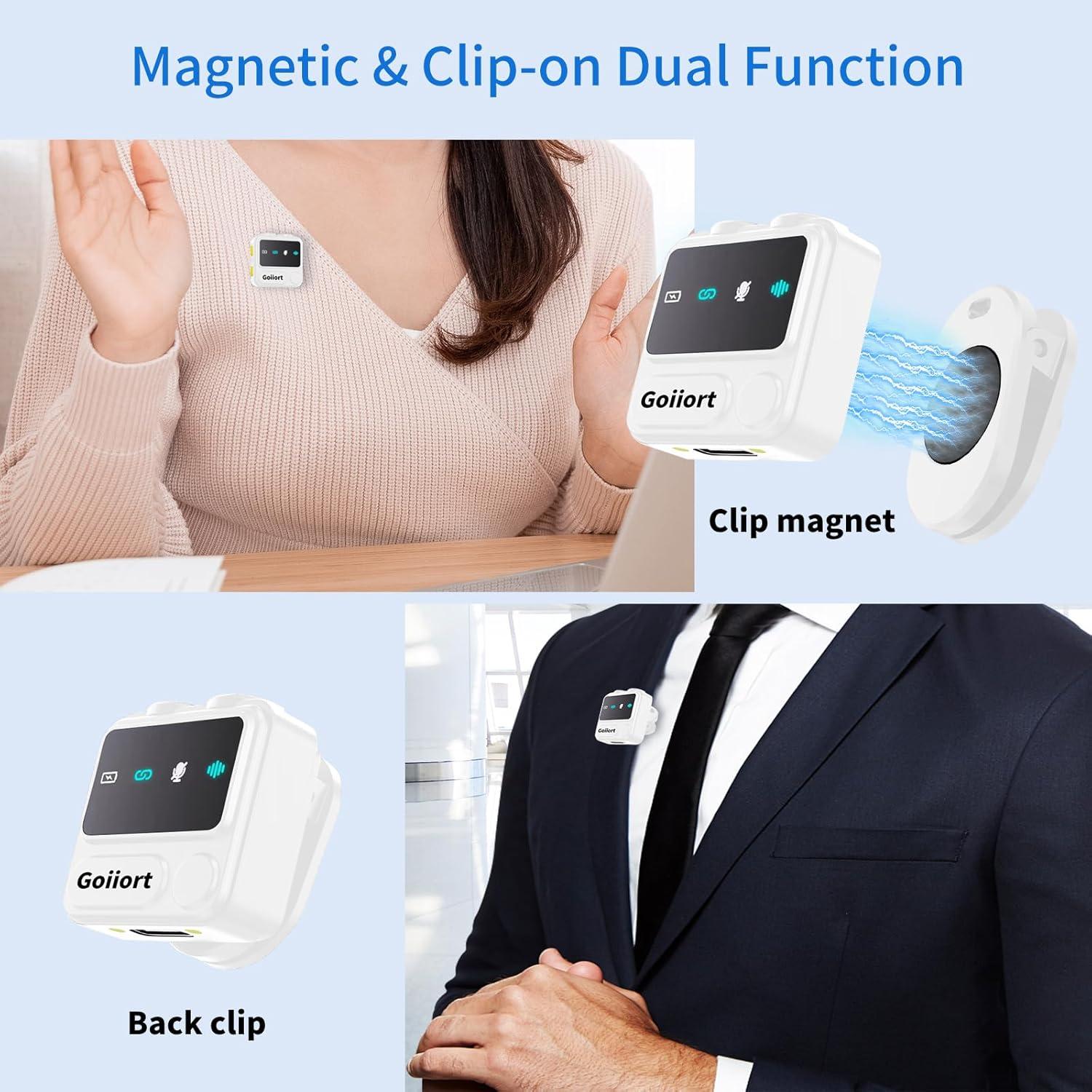 Micrófono Lavalier Inalámbrico Goiiort para iPhone - 30H Batería