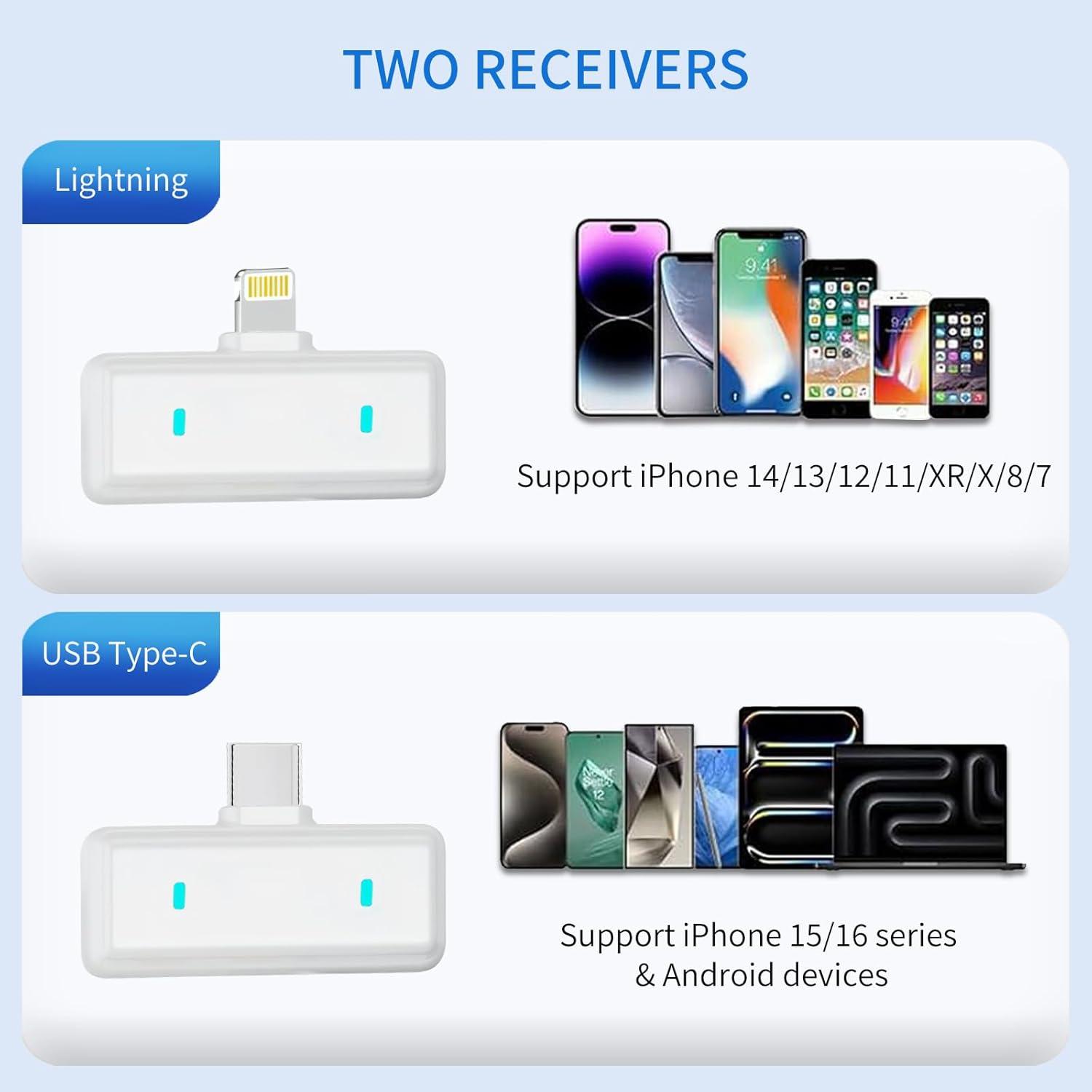 Micrófono Lavalier Inalámbrico Goiiort para iPhone - 30H Batería