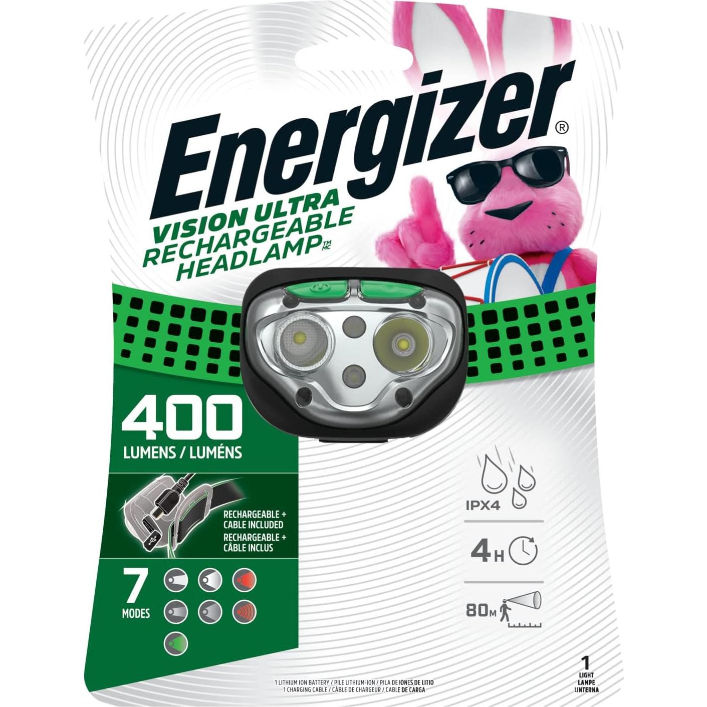 Linterna Frontal LED Energizer ENHDFRLP 400 Lúmenes Verde