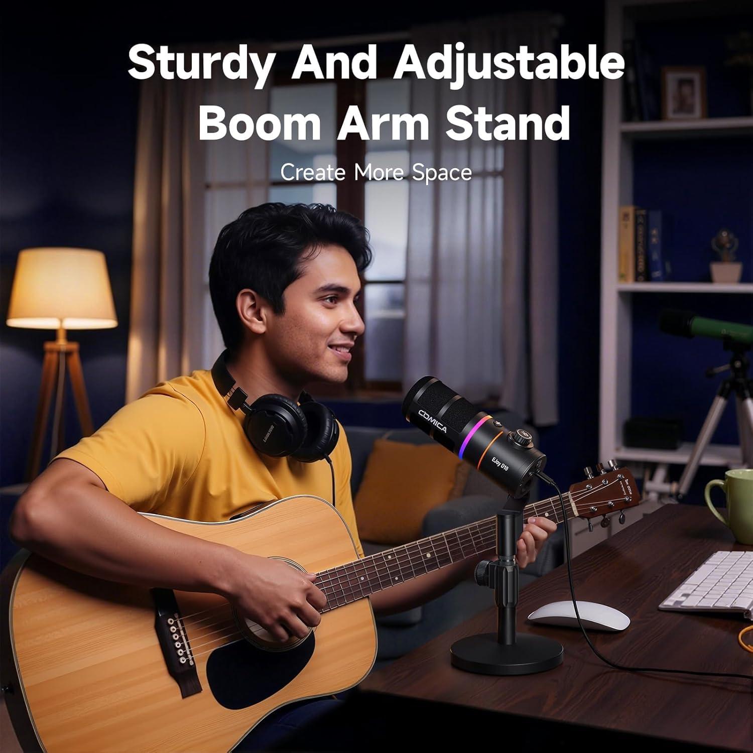 Micrófono Dinámico Comica EJoy D10 XLR/USB-C con RGB