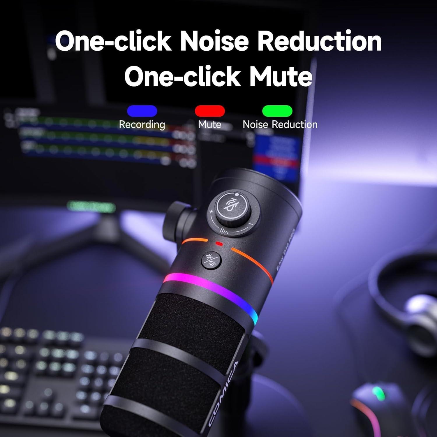 Micrófono Dinámico Comica EJoy D10 XLR/USB-C con RGB