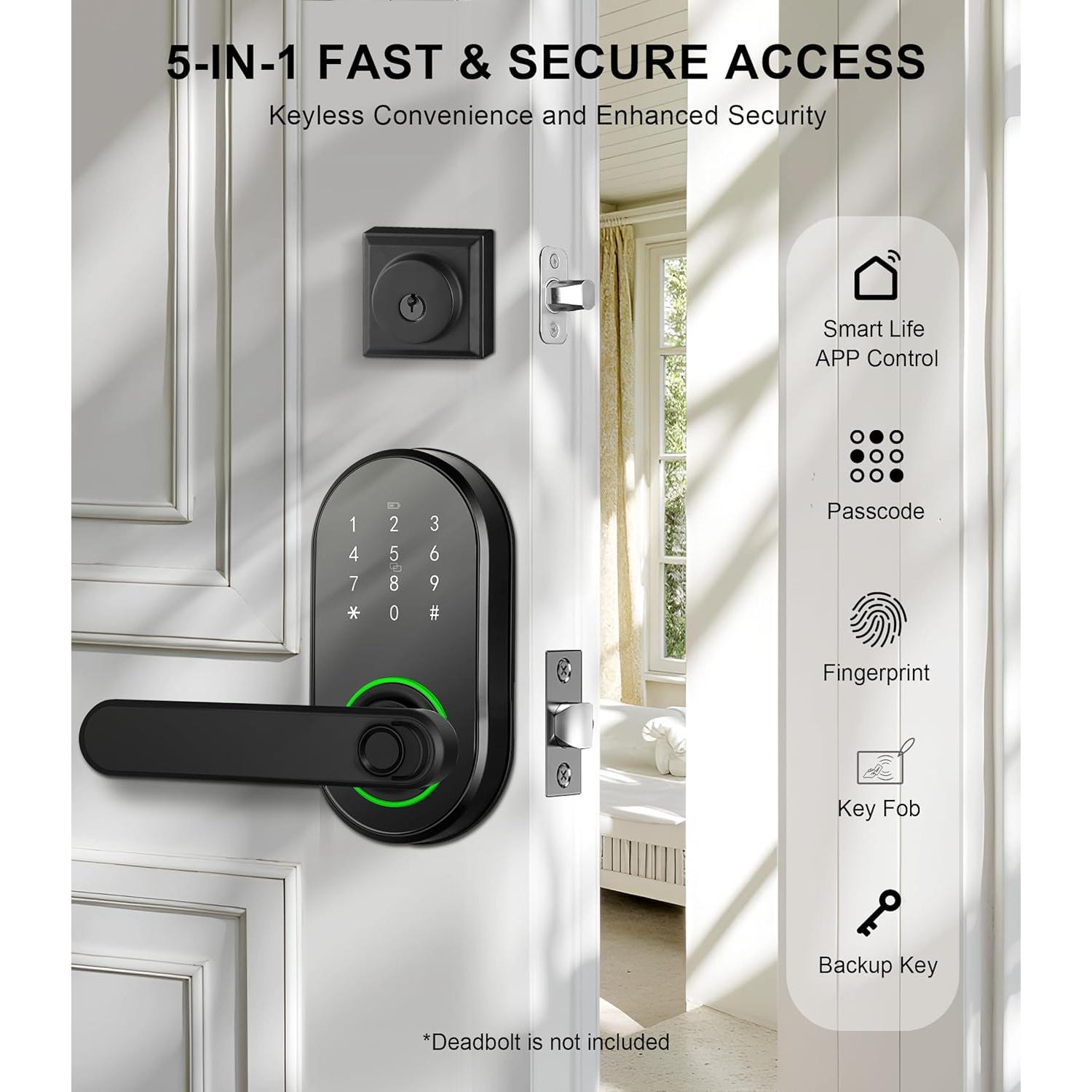 Cerradura Digital Biométrica ibicletas P01-205A Negra