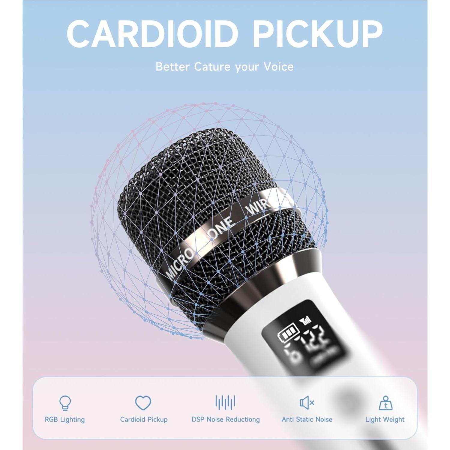 Micrófono Inalámbrico ECHOMUSSY YA-007 con Luces LED 40H