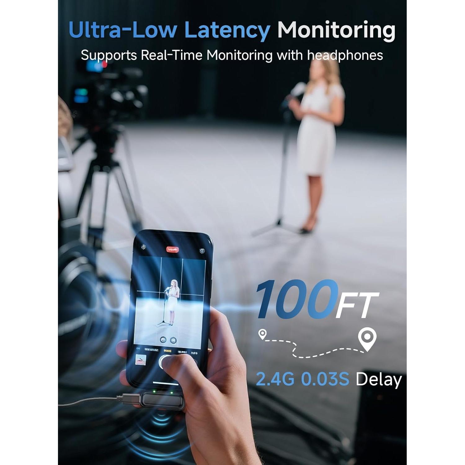 Micrófono Lavalier Inalámbrico BILIWAL M18 USB-C 36H Carga