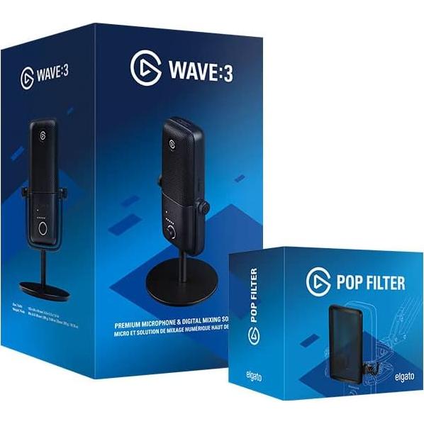 Micrófono de condensador USB Elgato Pro Audio con escudo anti-plosivo