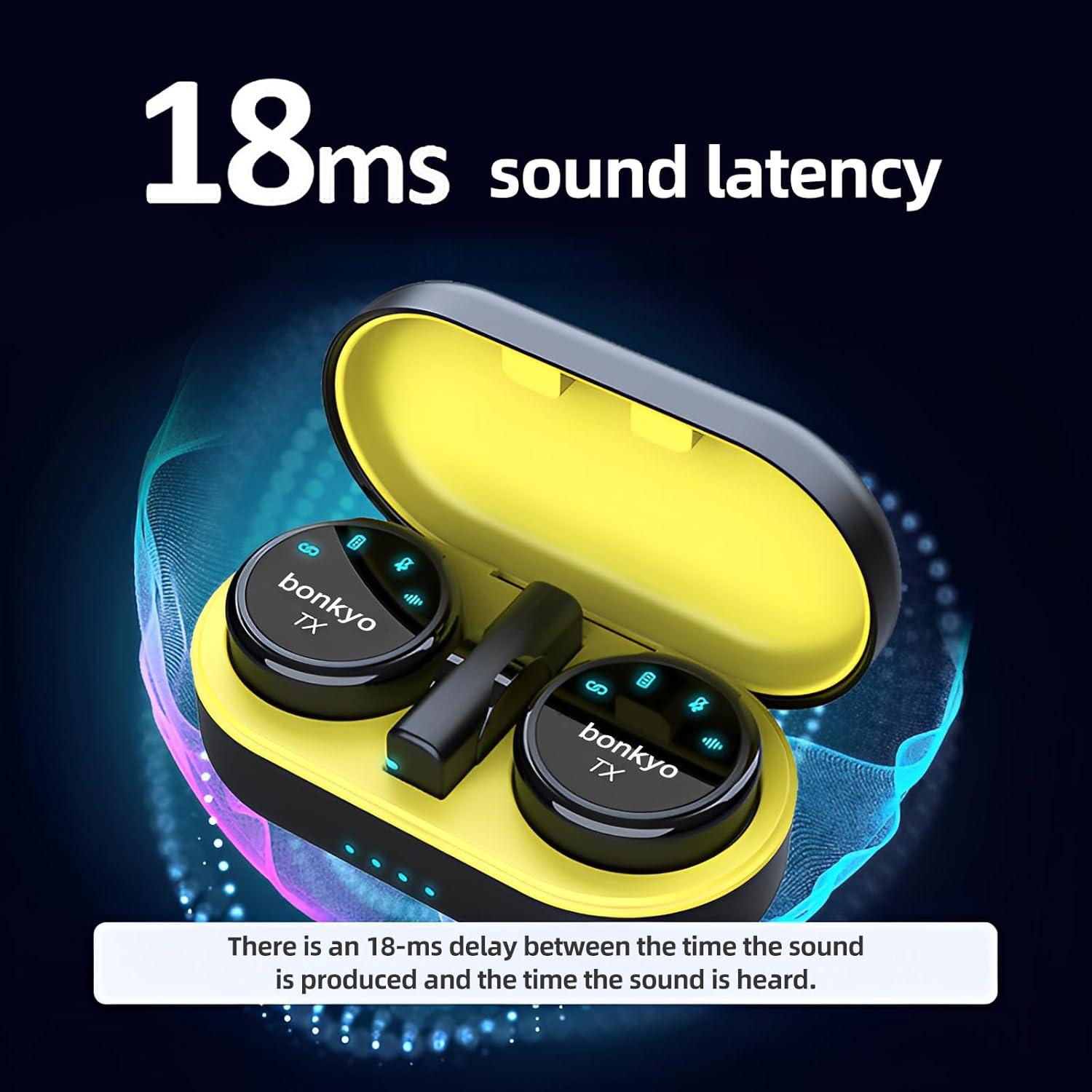 Micrófono Lavalier Inalámbrico Bonkyo S3 - Cancelación de Ruido, 20KHz