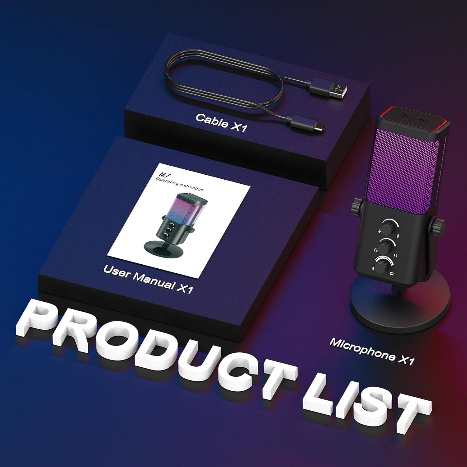 Micrófono Dinámico XTUGA M7 para Streaming y Podcast 48kHz