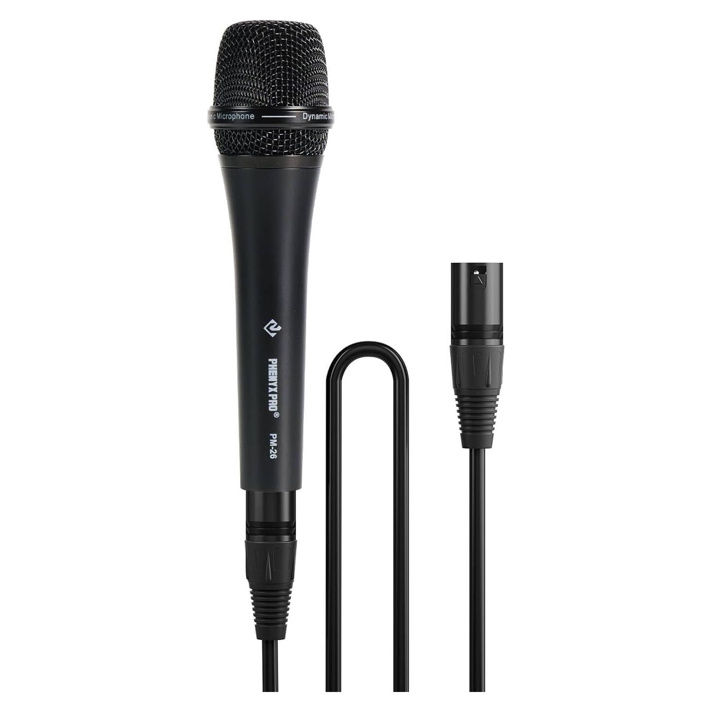 Micrófono Dinámico Supercardioide Phenyx Pro PM-26 con Cable XLR 5m