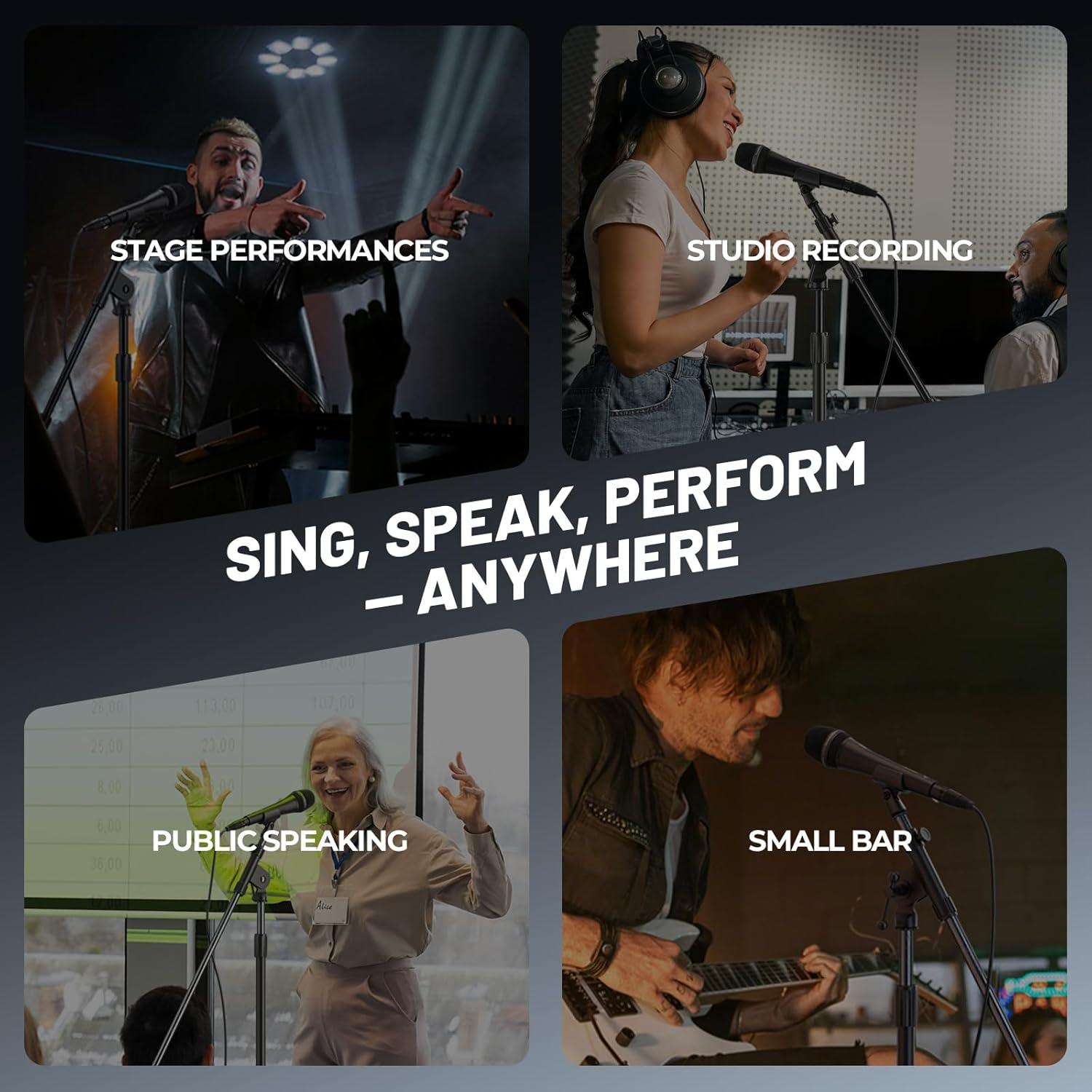 Micrófono Dinámico Supercardioide Phenyx Pro PM-26 con Cable XLR 5m