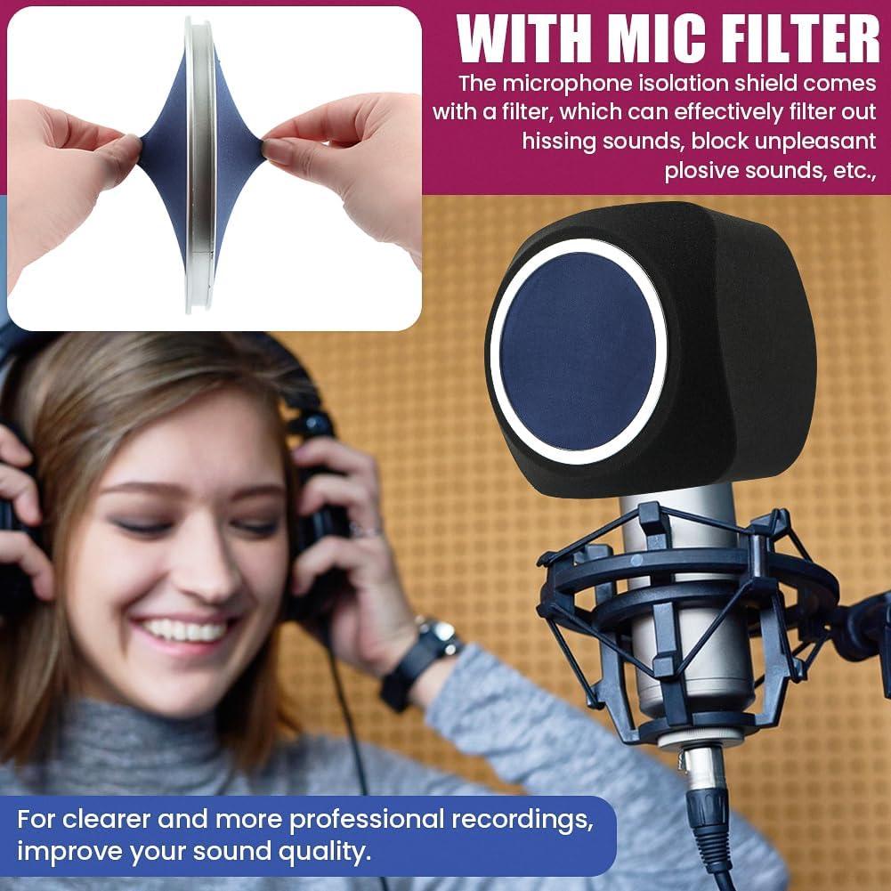 Escudo de Aislamiento para Micrófono Loyanger - Filtro de Ruido Azul