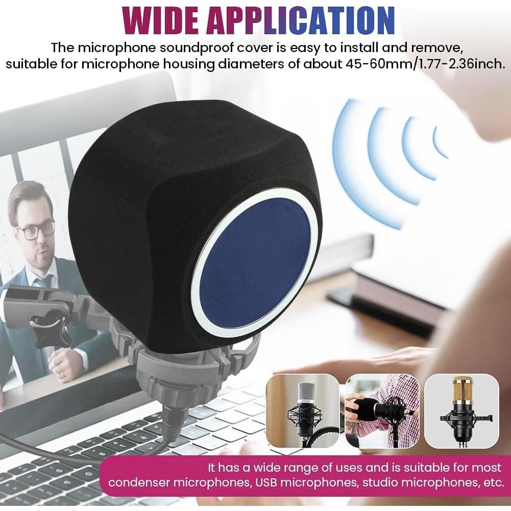 Escudo de Aislamiento para Micrófono Loyanger - Filtro de Ruido Azul