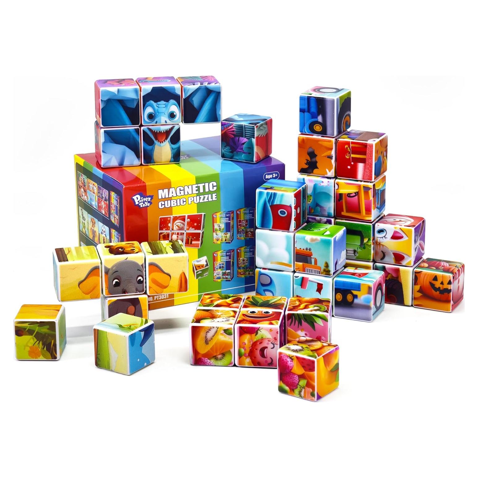 Bloques Magnéticos Educativos Pairez Toys - 36 PCS para Niños 3-5 Años