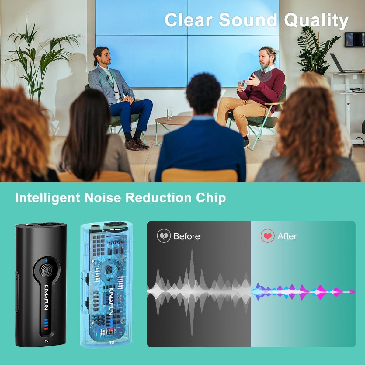 Sistema de micrófono lavalier inalámbrico KIMAFUN KM-G70, 2TX+1RX