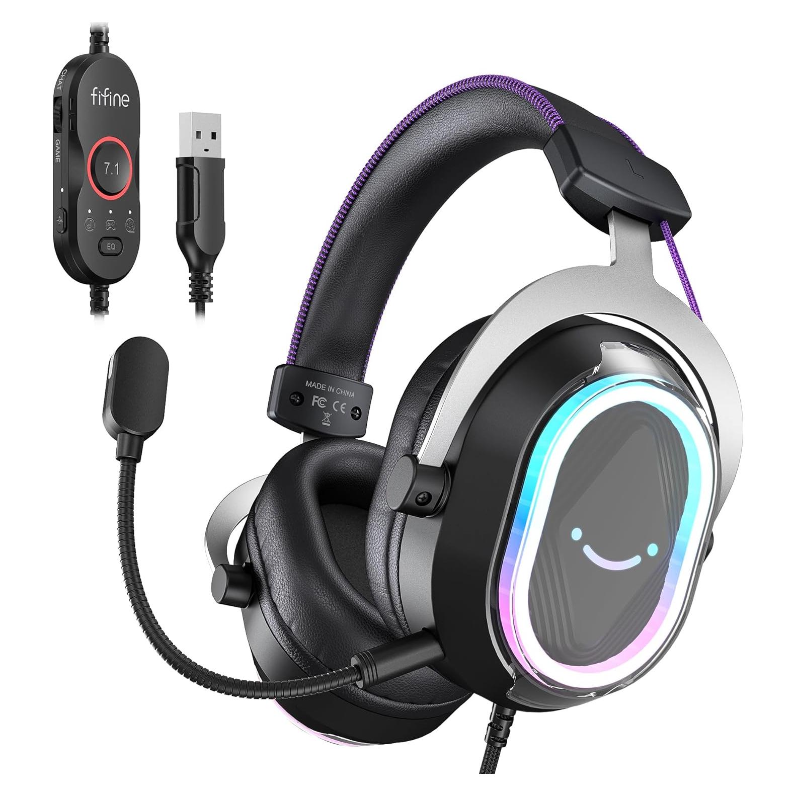Auriculares Gaming FIFINE H13BP USB 7.1 RGB - Micrófono NC