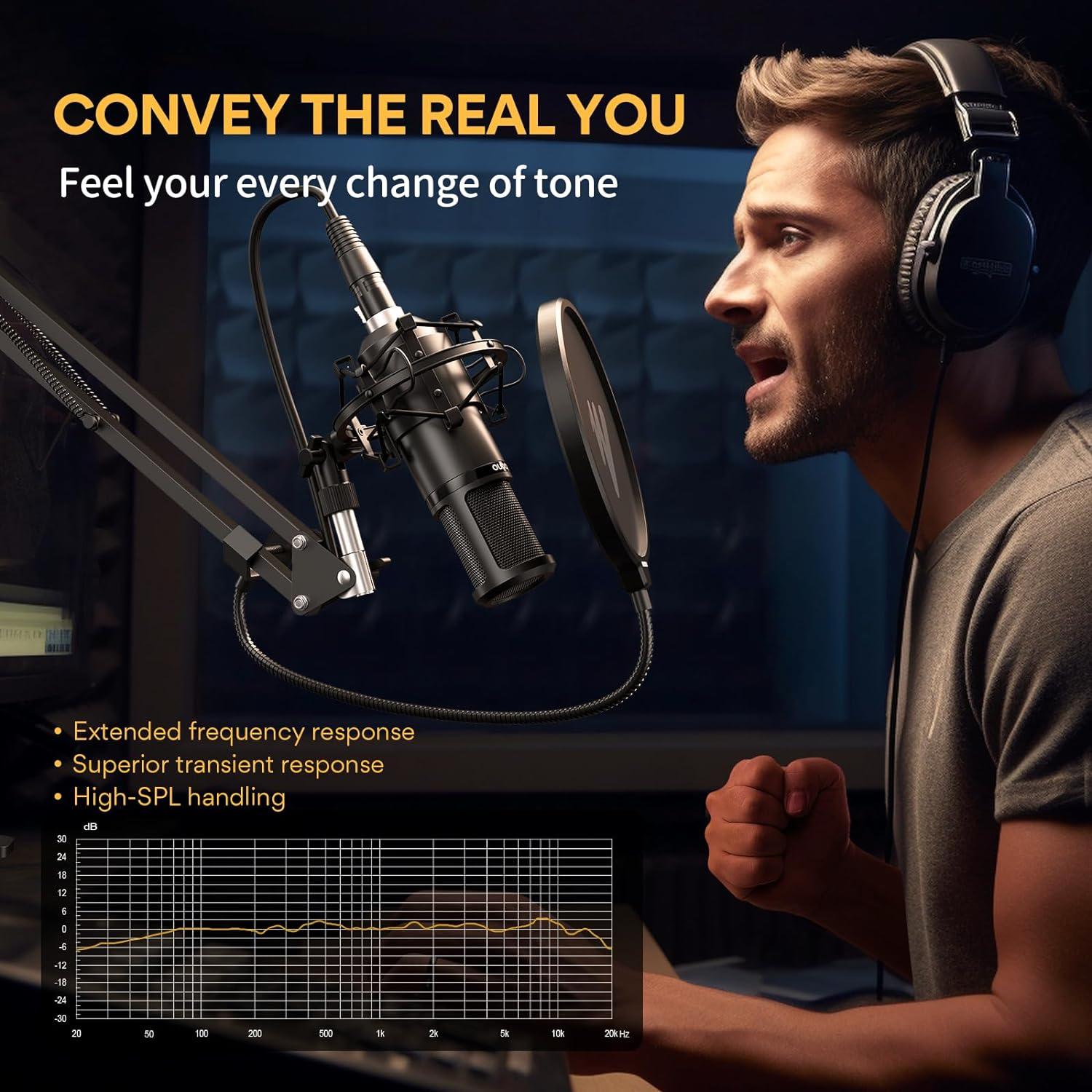 Micrófono XLR MAONO PM320S + PD400X para Podcast y Estudio