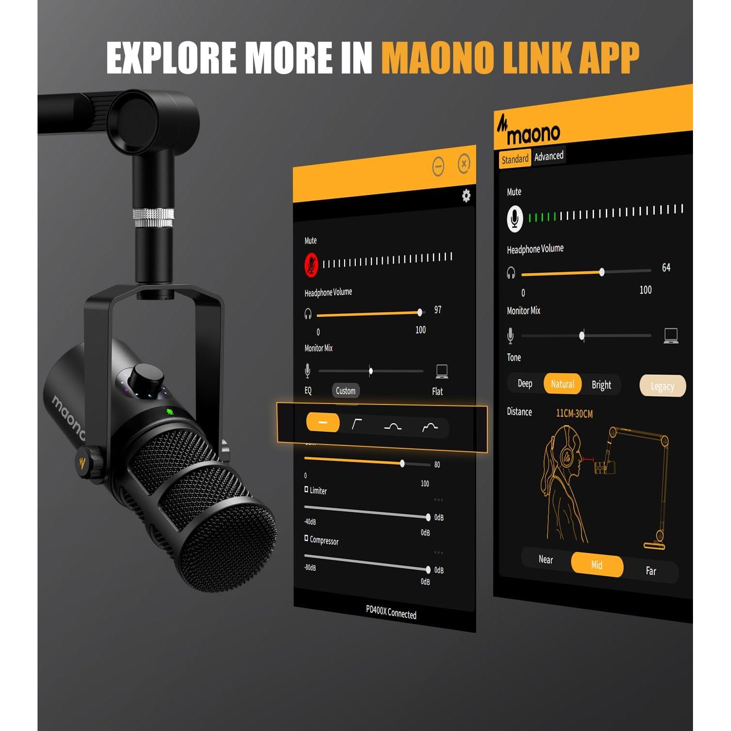 Micrófono XLR MAONO PM320S + PD400X para Podcast y Estudio