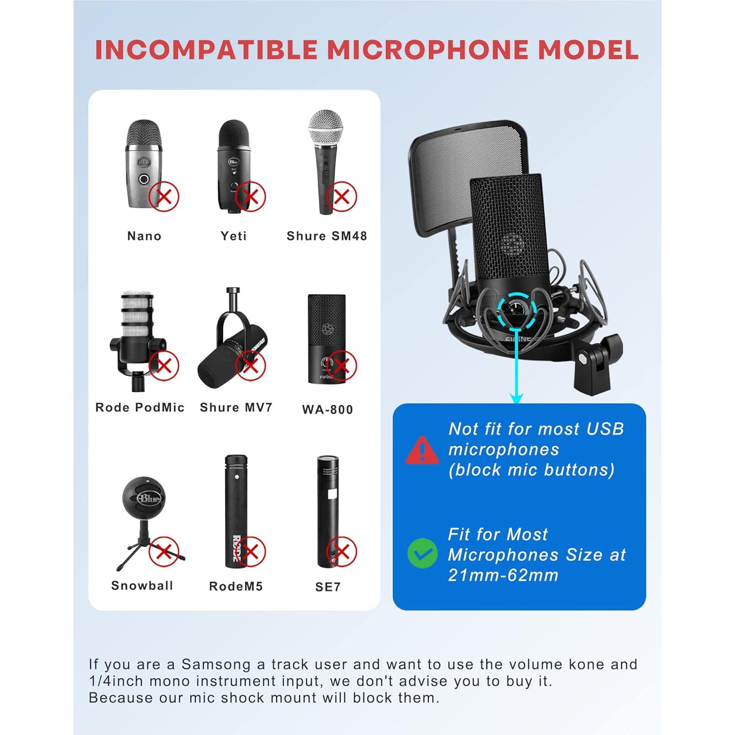 Soporte de Micrófono Universal SUUNTOK con Filtro Anti-Pop