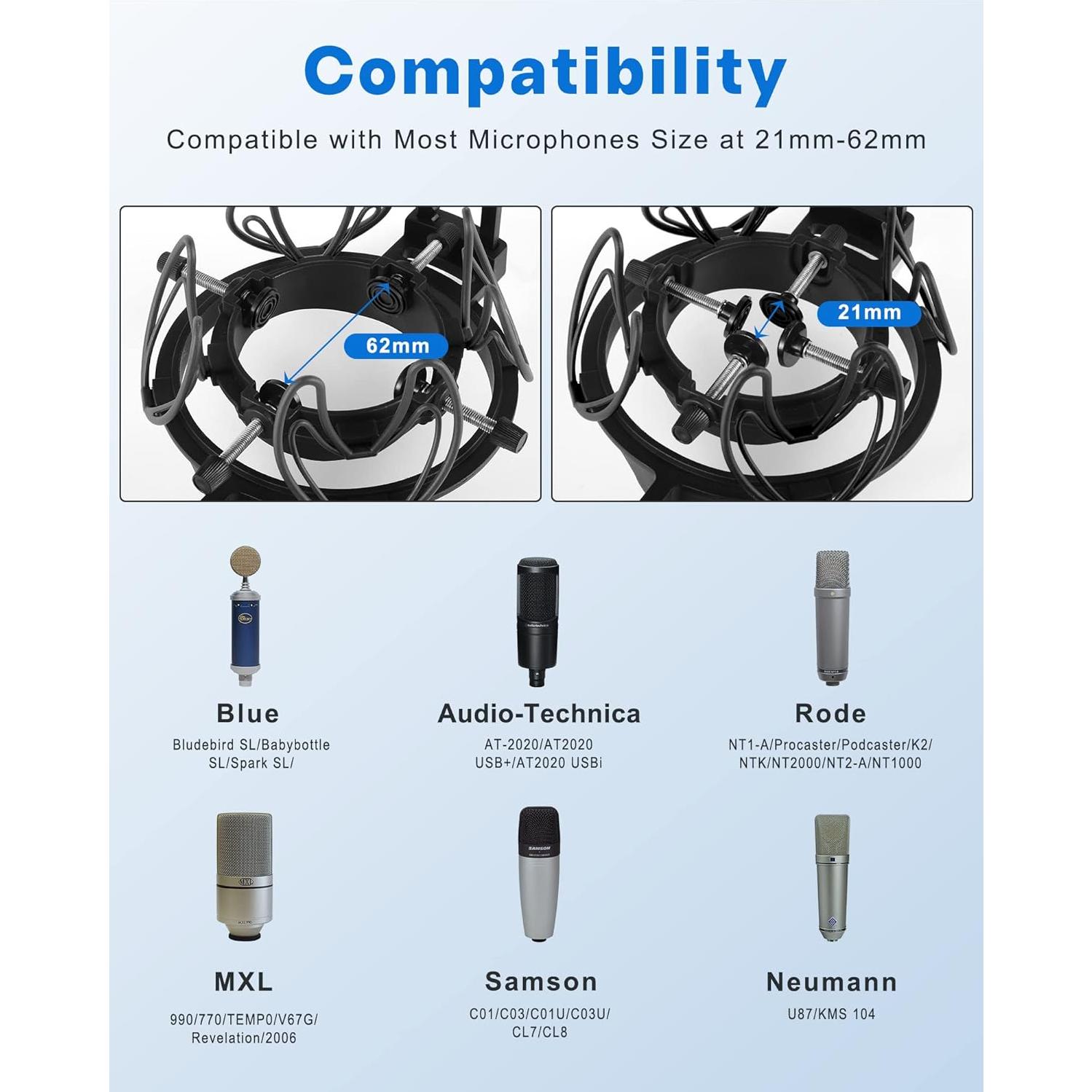 Soporte de Micrófono Universal SUUNTOK con Filtro Anti-Pop