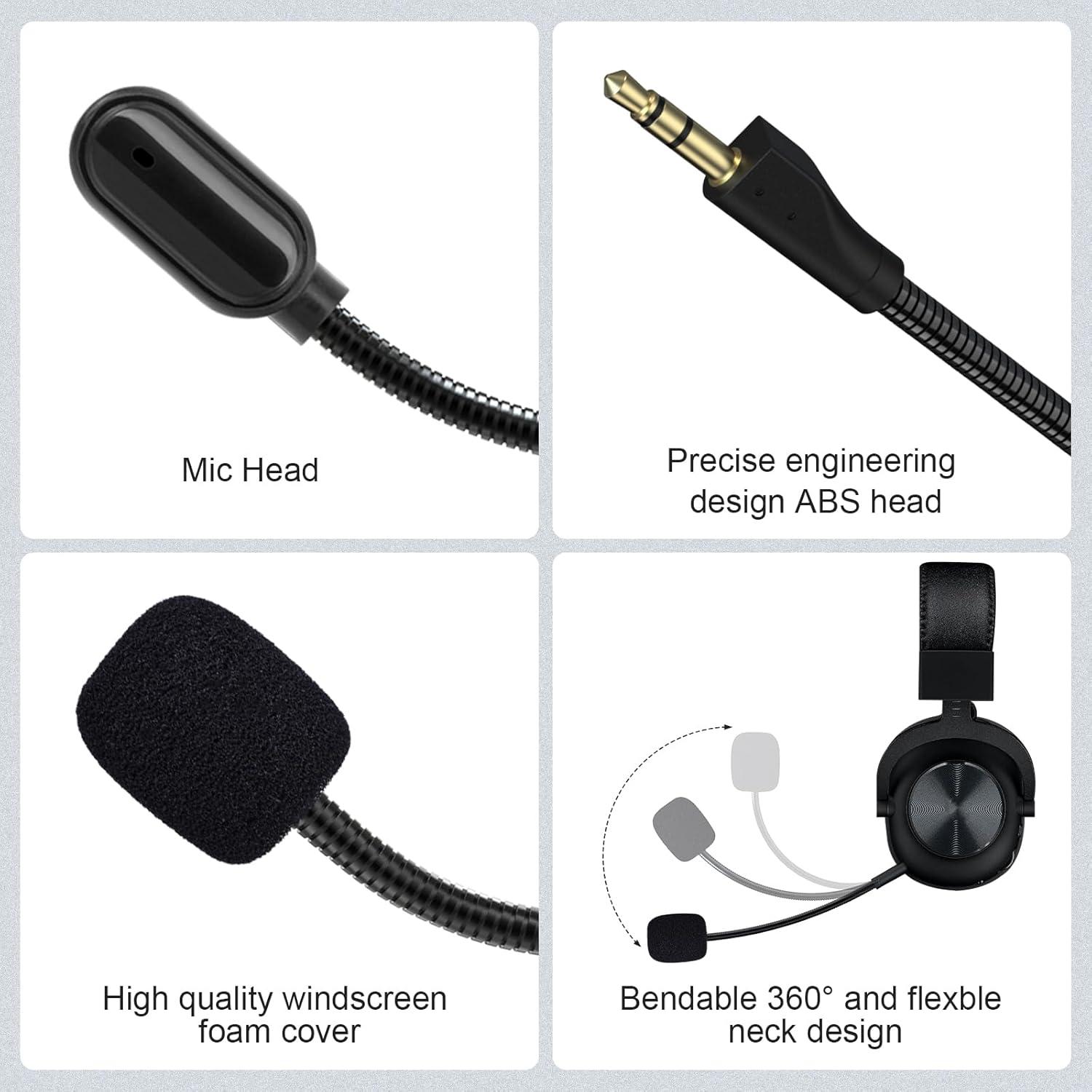 Micrófono de Reemplazo Logitech G Pro X2/X Inalámbrico/Cable 16cm