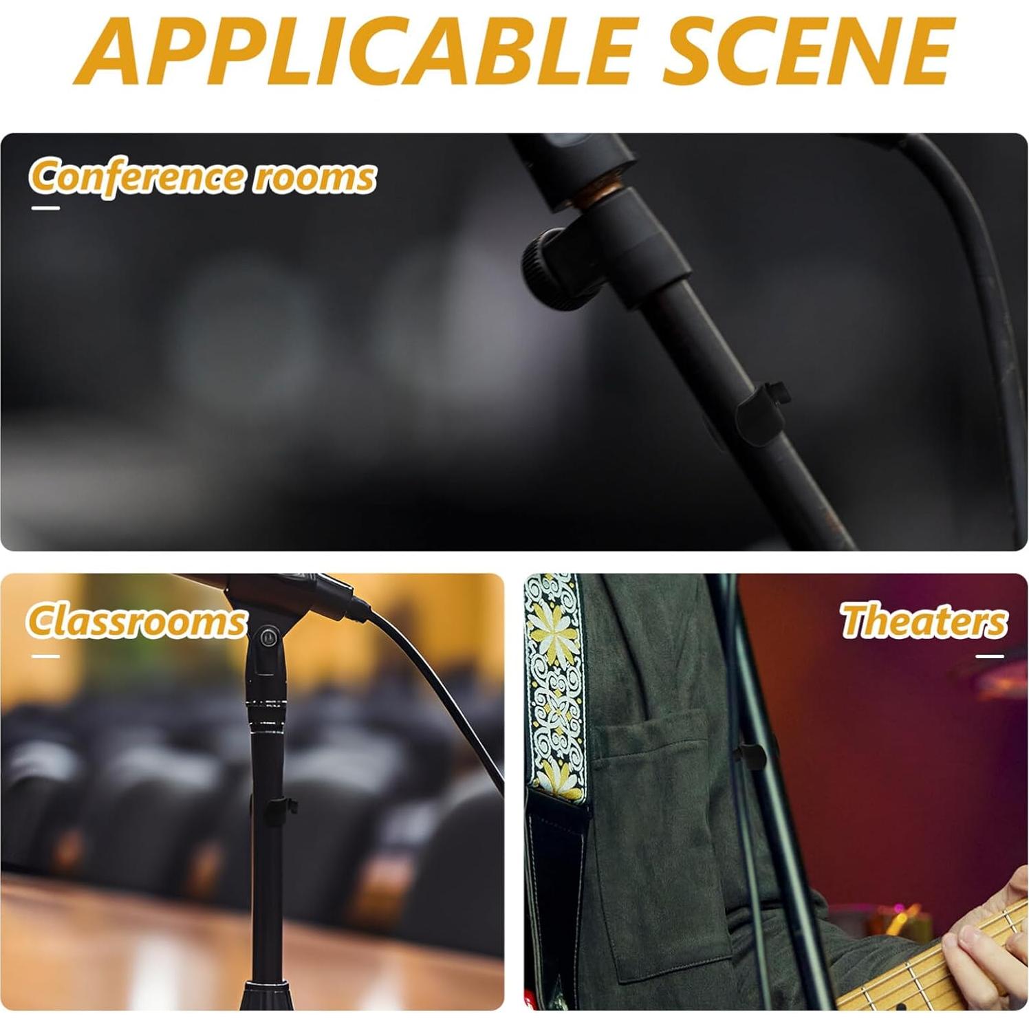 Soporte de Micrófono Toyvian 20 Pcs Clips de Cable Negro