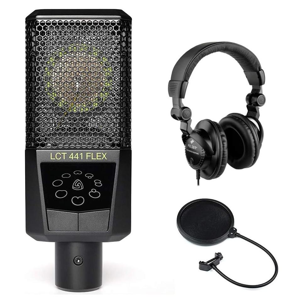 Micrófono de Condensador Lewitt LCT 441 Flex con Auriculares Polsen HPC-A30