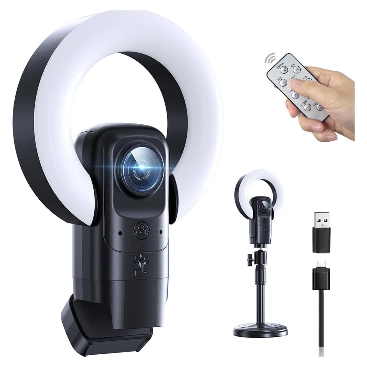 Cámara Web 4K Combess con Luz y Micrófono USB HD