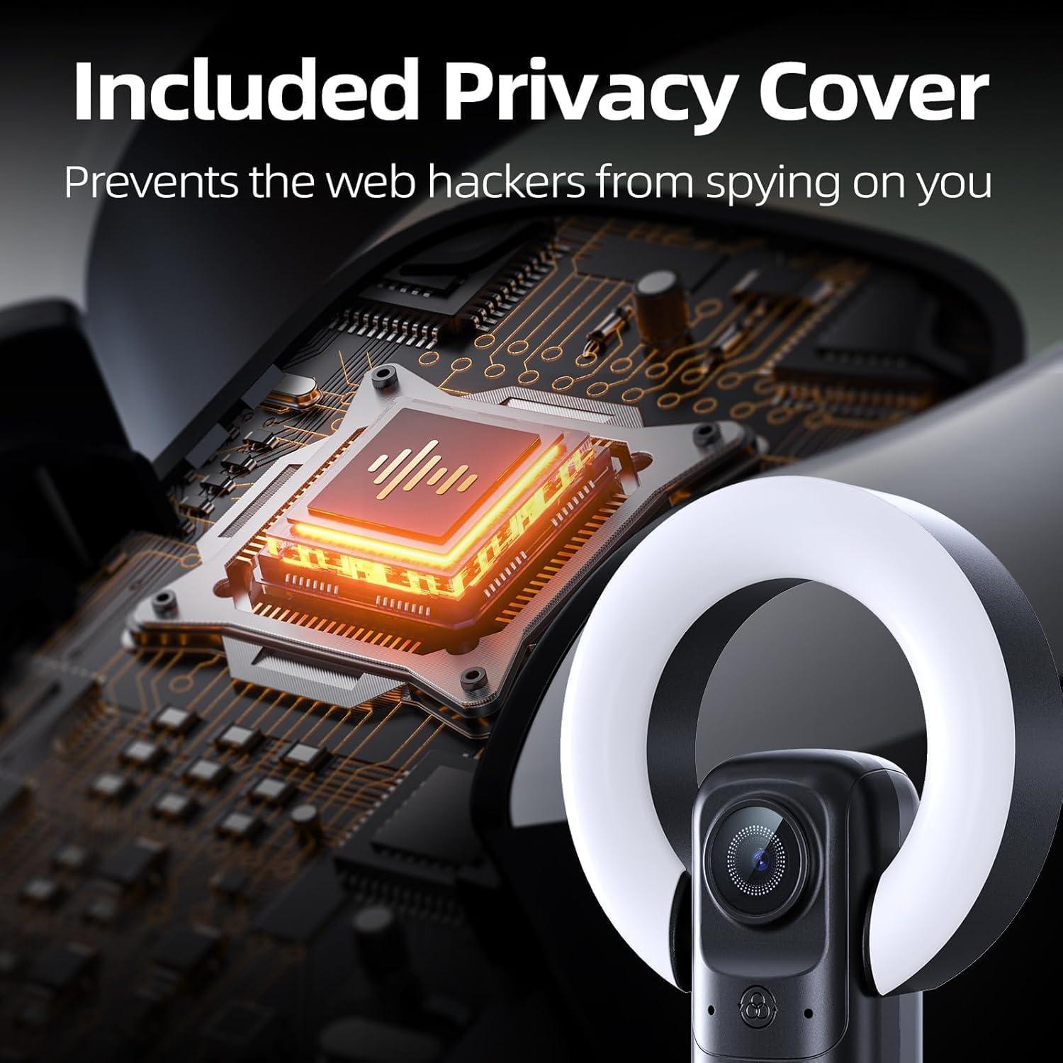 Cámara Web 4K Combess con Luz y Micrófono USB HD