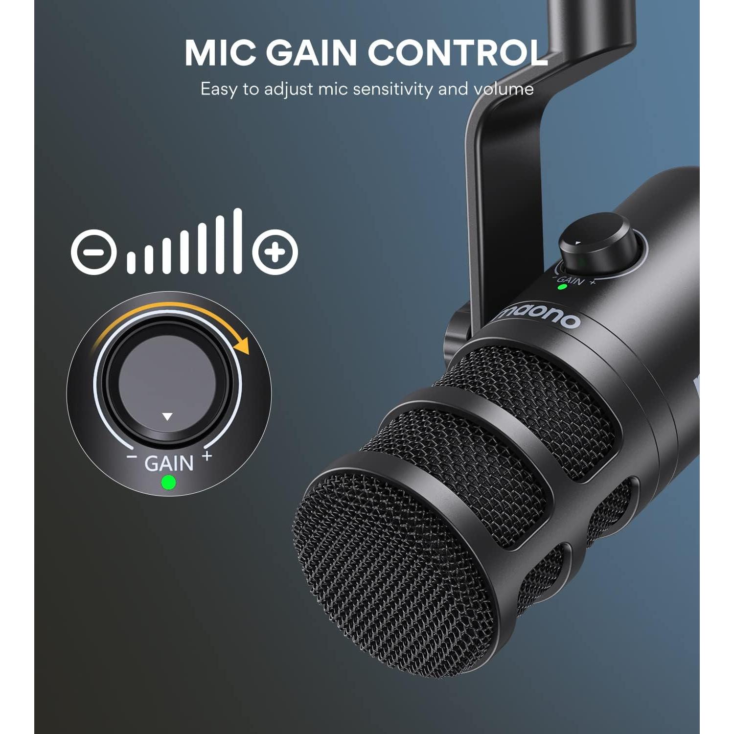 Micrófono USB MAONO AU-A04H con Auriculares y Soporte