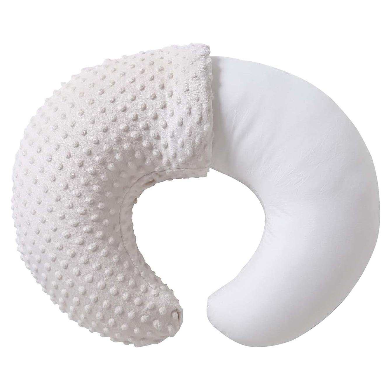 Almohada de Lactancia QUENESS Beige 56x45 cm Suave Desmontable