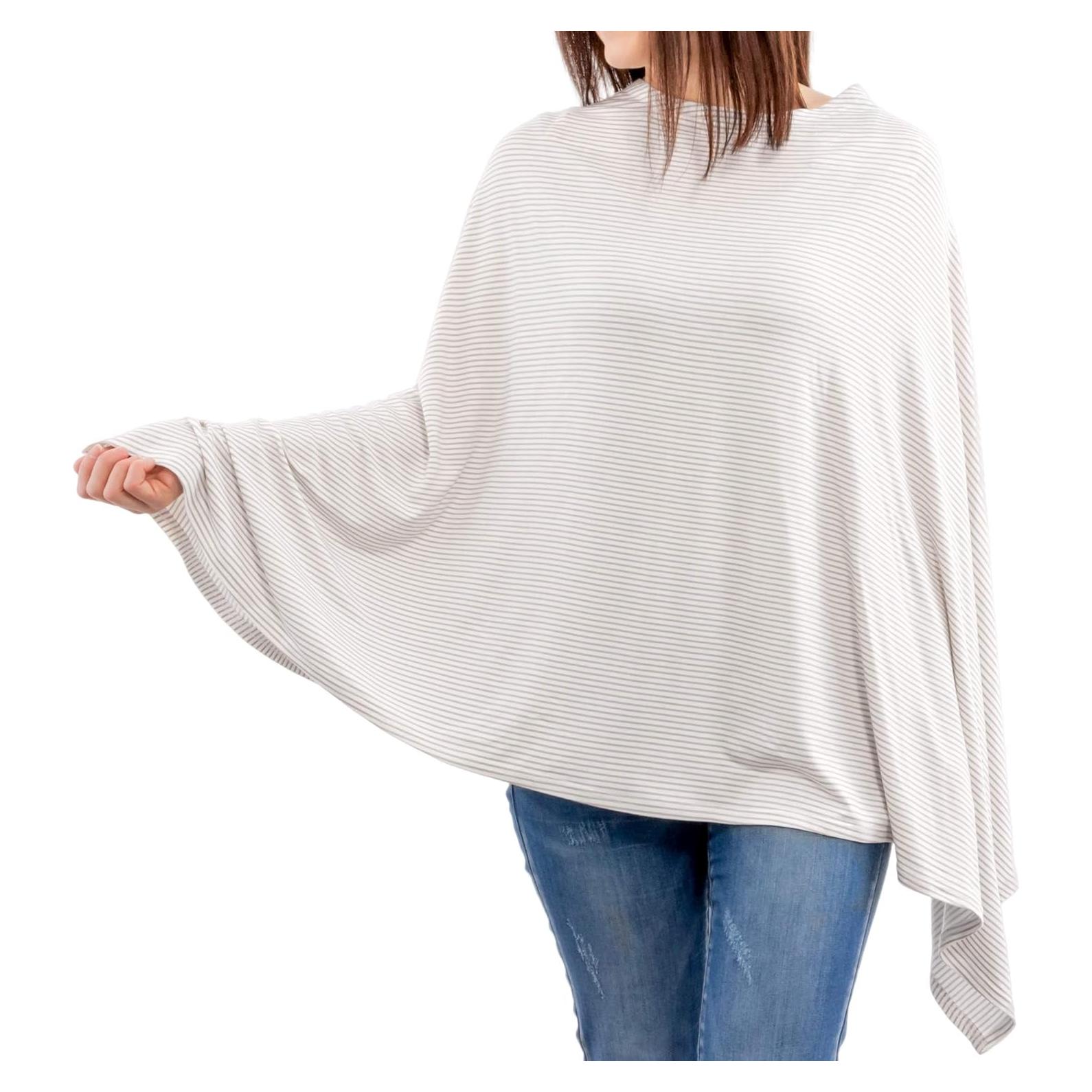 Cubierta de Lactancia WeeSprout Rayas Grises, Suave y Transpirable