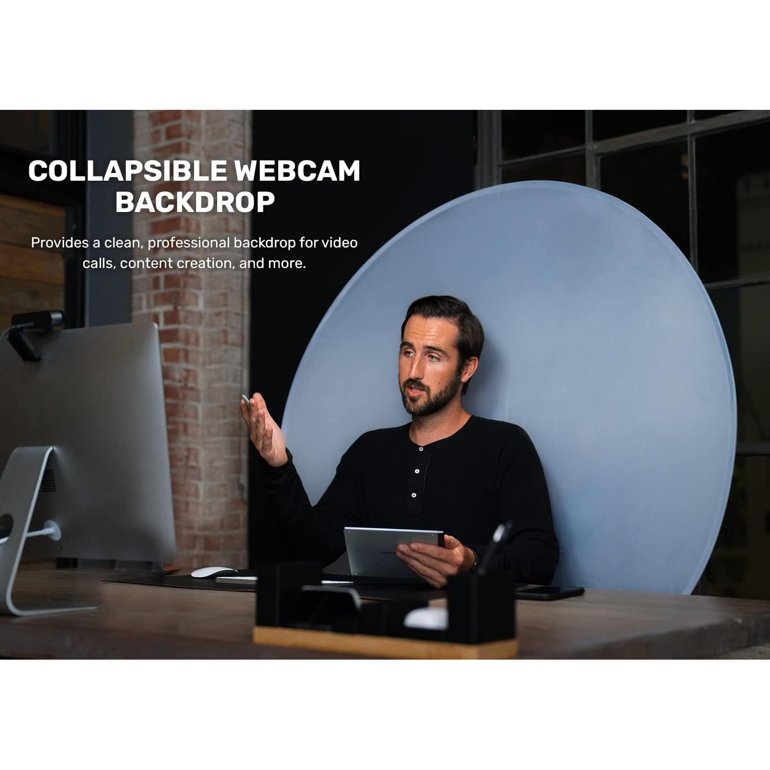 Fondo de Webcam Plegable Webaround Mega 160 cm Gris