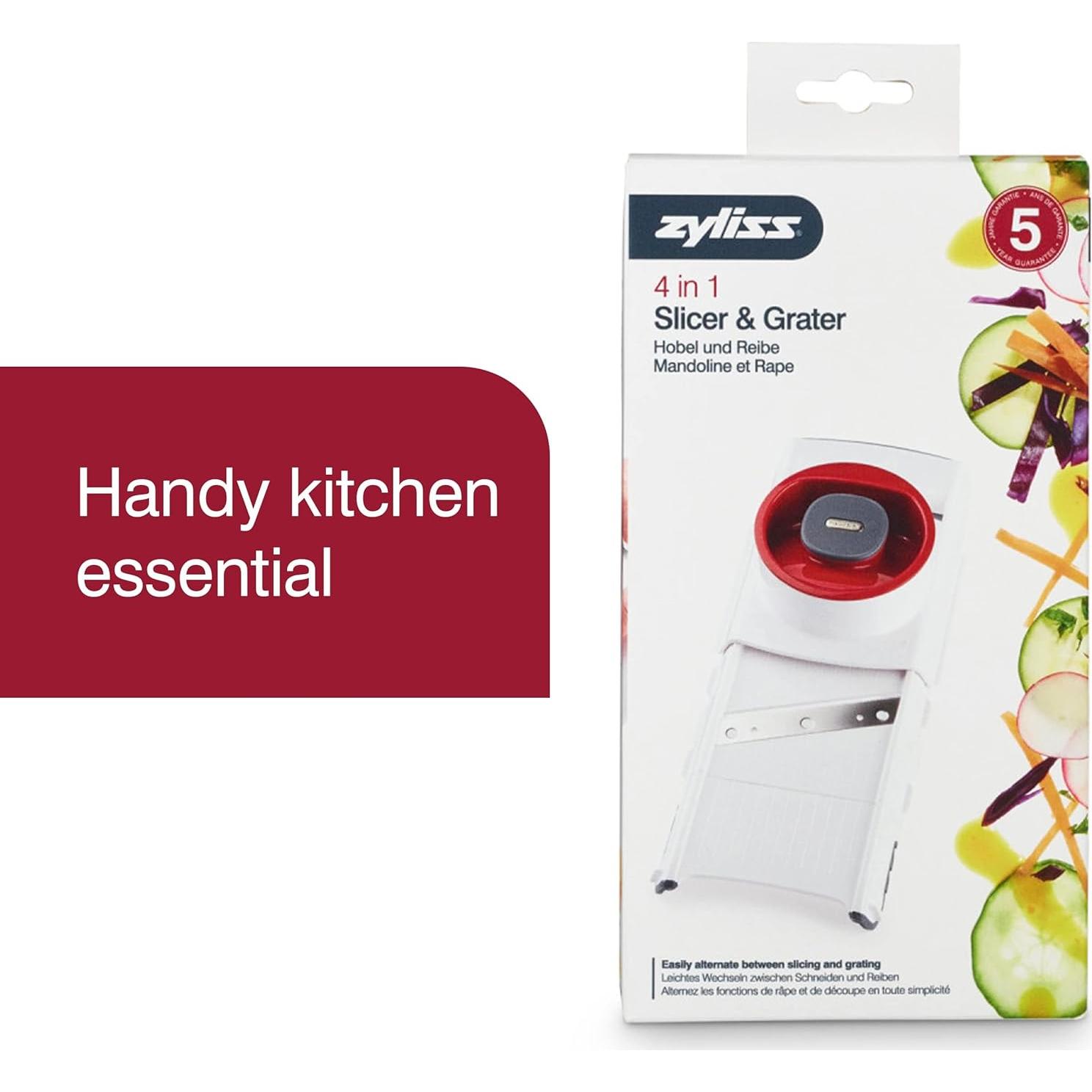 Cortador Rallador 4 en 1 Zyliss - Herramienta de Cocina Multifuncional