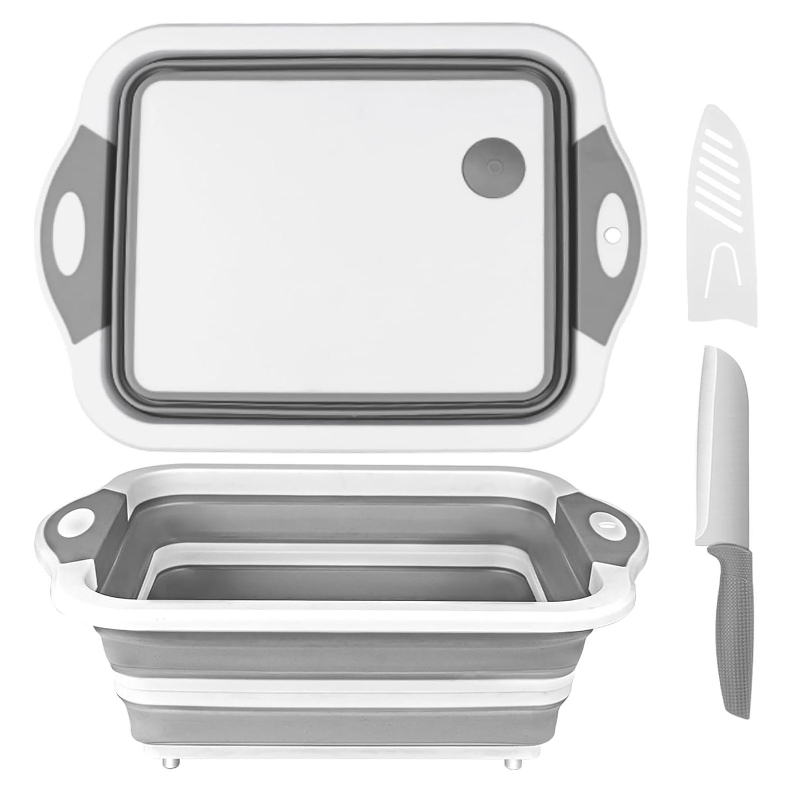 Tabla de Cortar Plegable QiMH - Cubo Multifuncional 40cm - Incluye Cuchillo